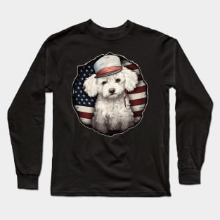 Patriotic Bichon Frise Long Sleeve T-Shirt